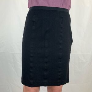 Ann Taylor Black Pencil Skirt Size 8 Career Office Classic Midi